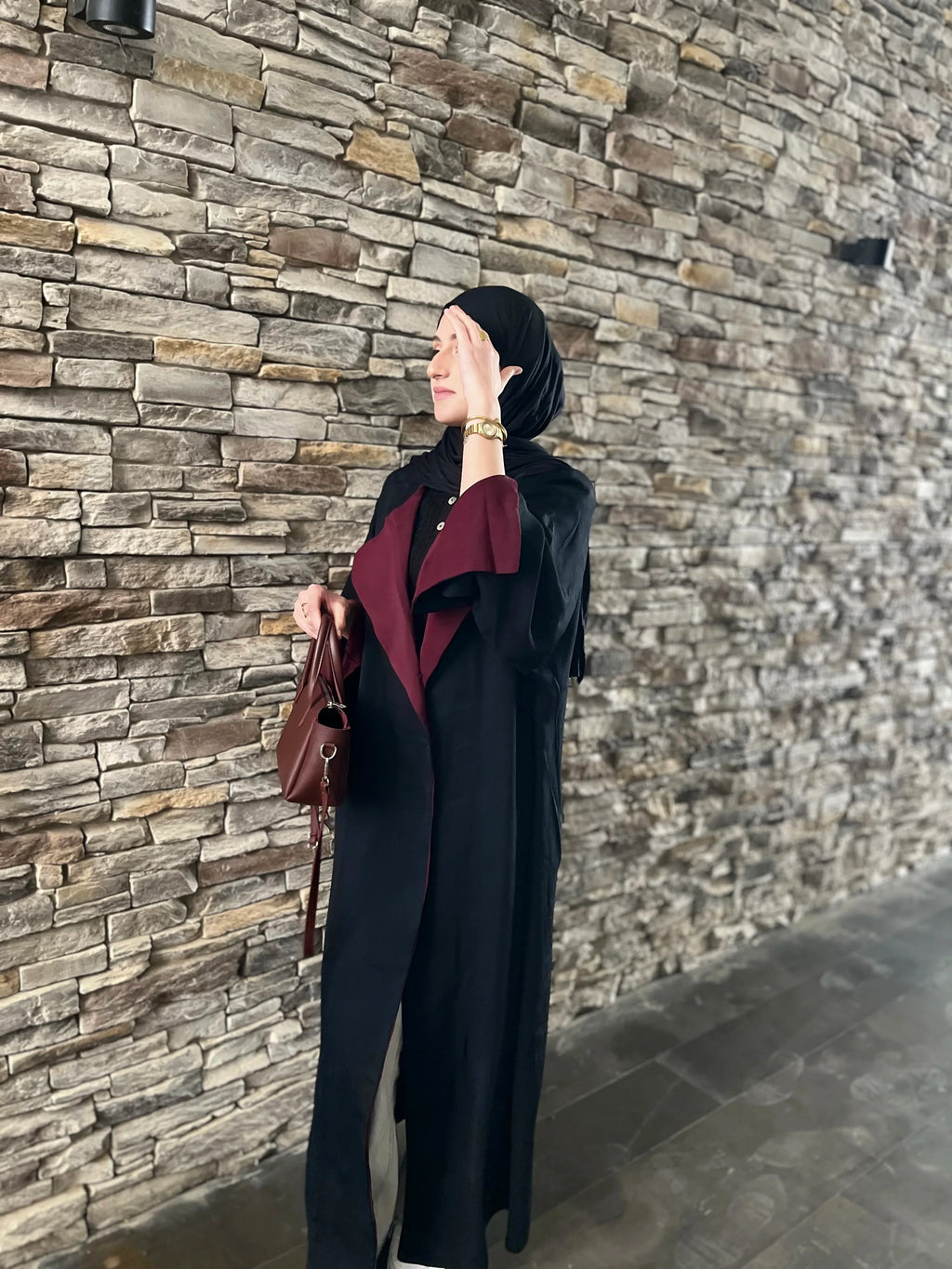 Abaya classique burgundy