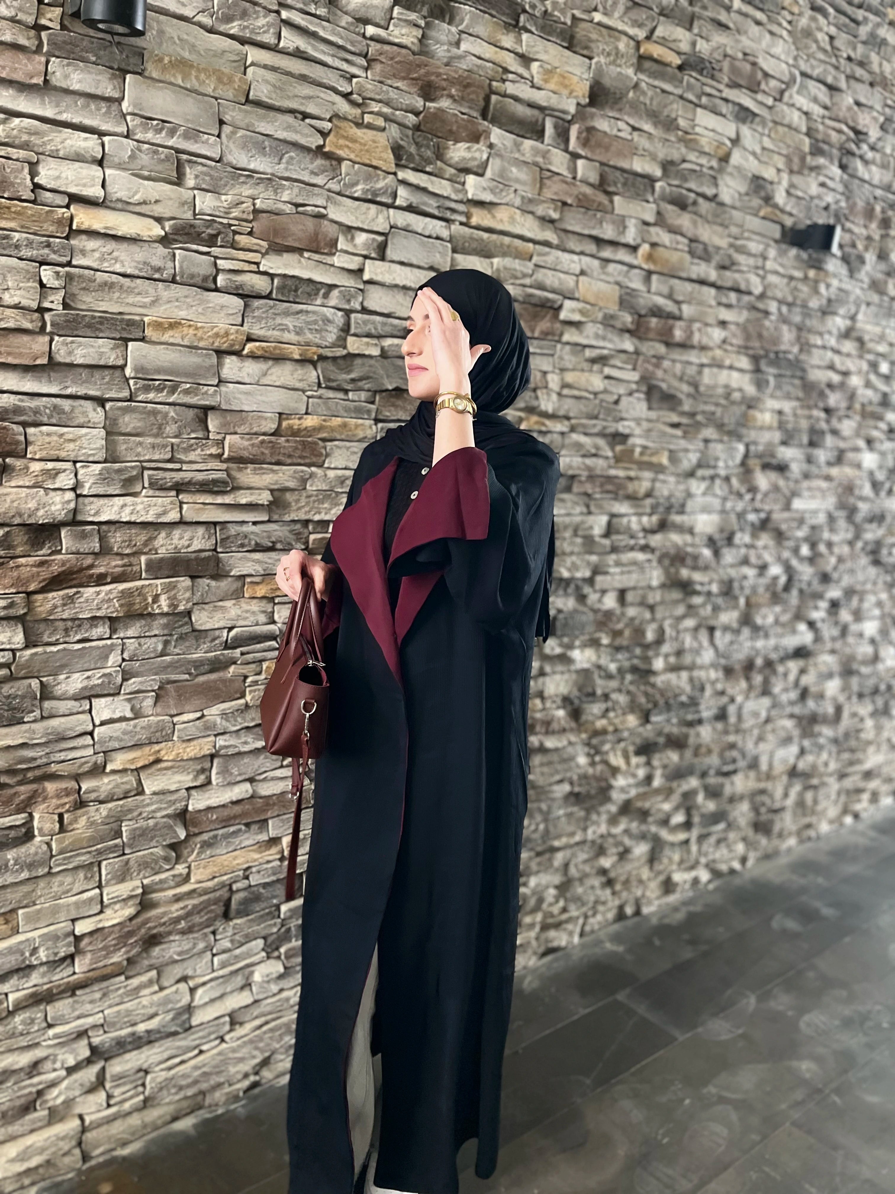 Abaya classique burgundy