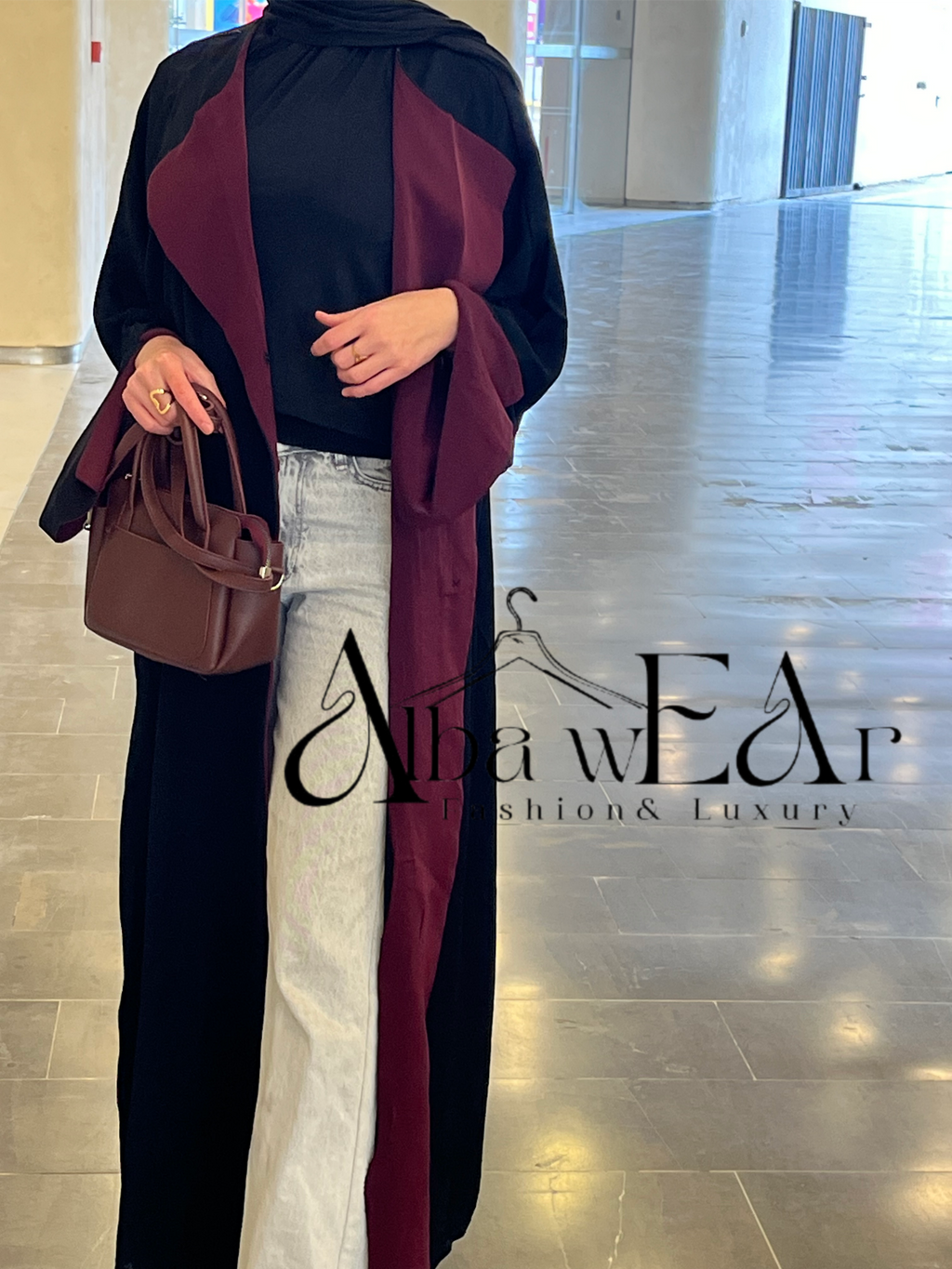 Abaya classique burgundy