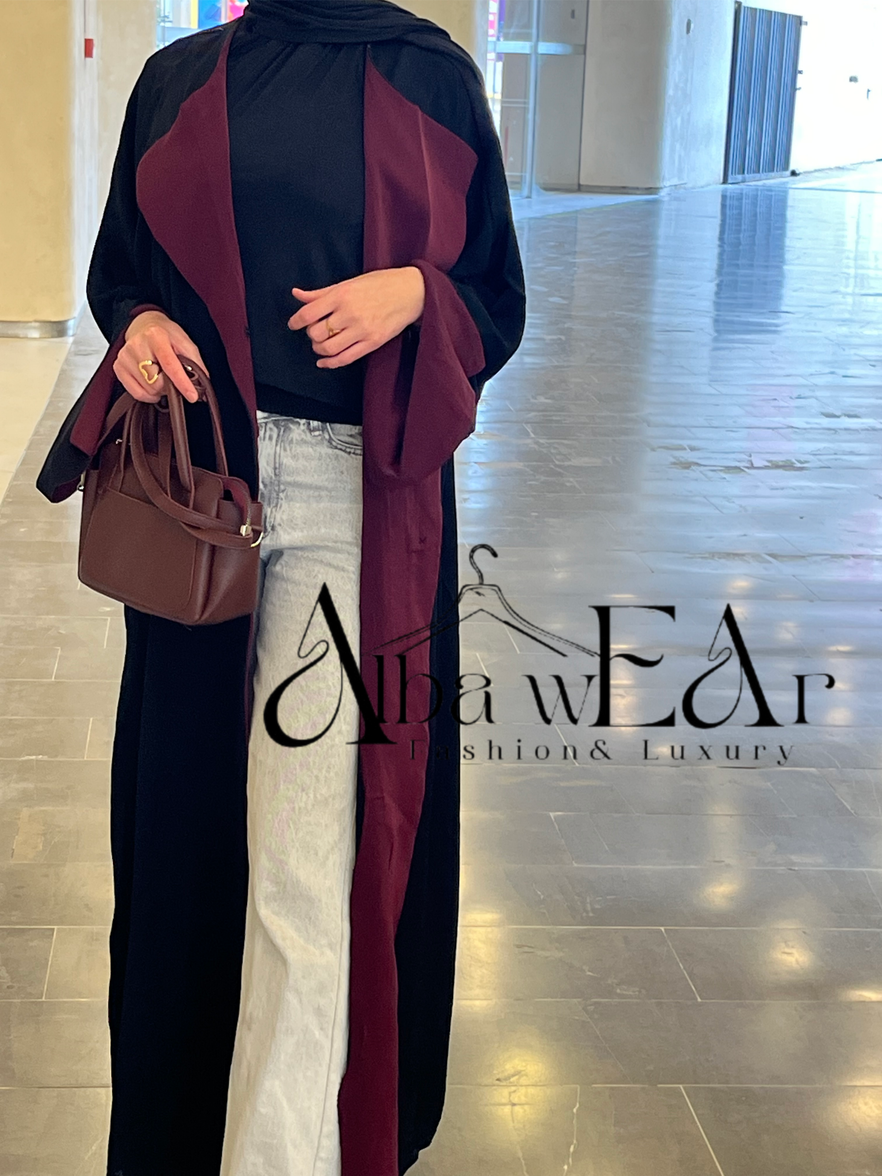 Abaya classique burgundy
